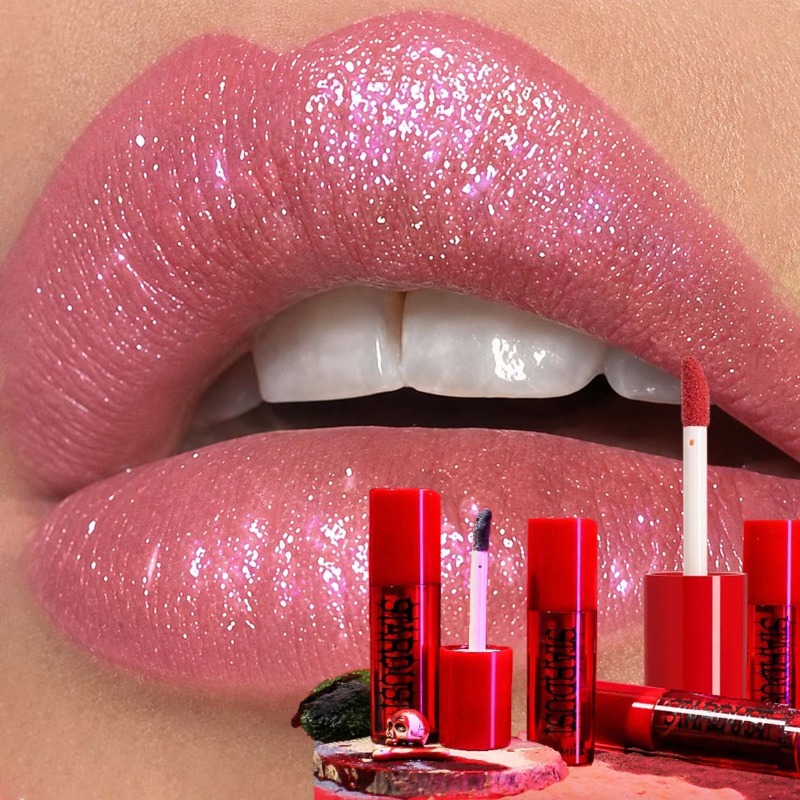 Lip Tint Korean - Gothic Matte Shimmer Lipstick Waterproof Lasting