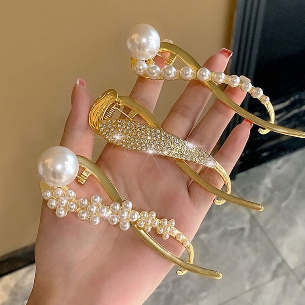 Elegant Glitter Pearl Hair Cli - Korean Lifestyle & Kids Boutique 评论和价格