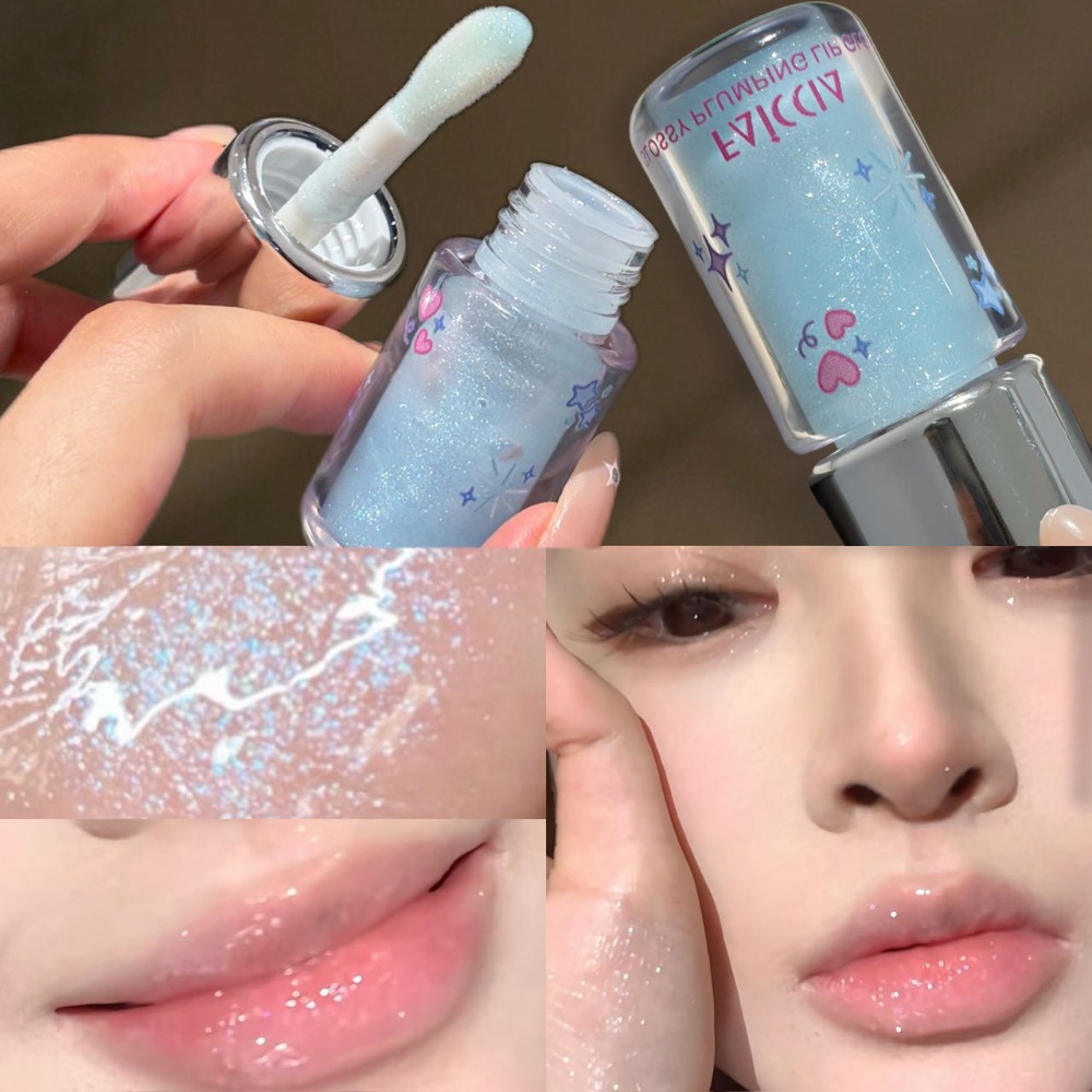 Baby Blue Sparkling Lip Gloss  - Lip Tint Korean 评论和价格