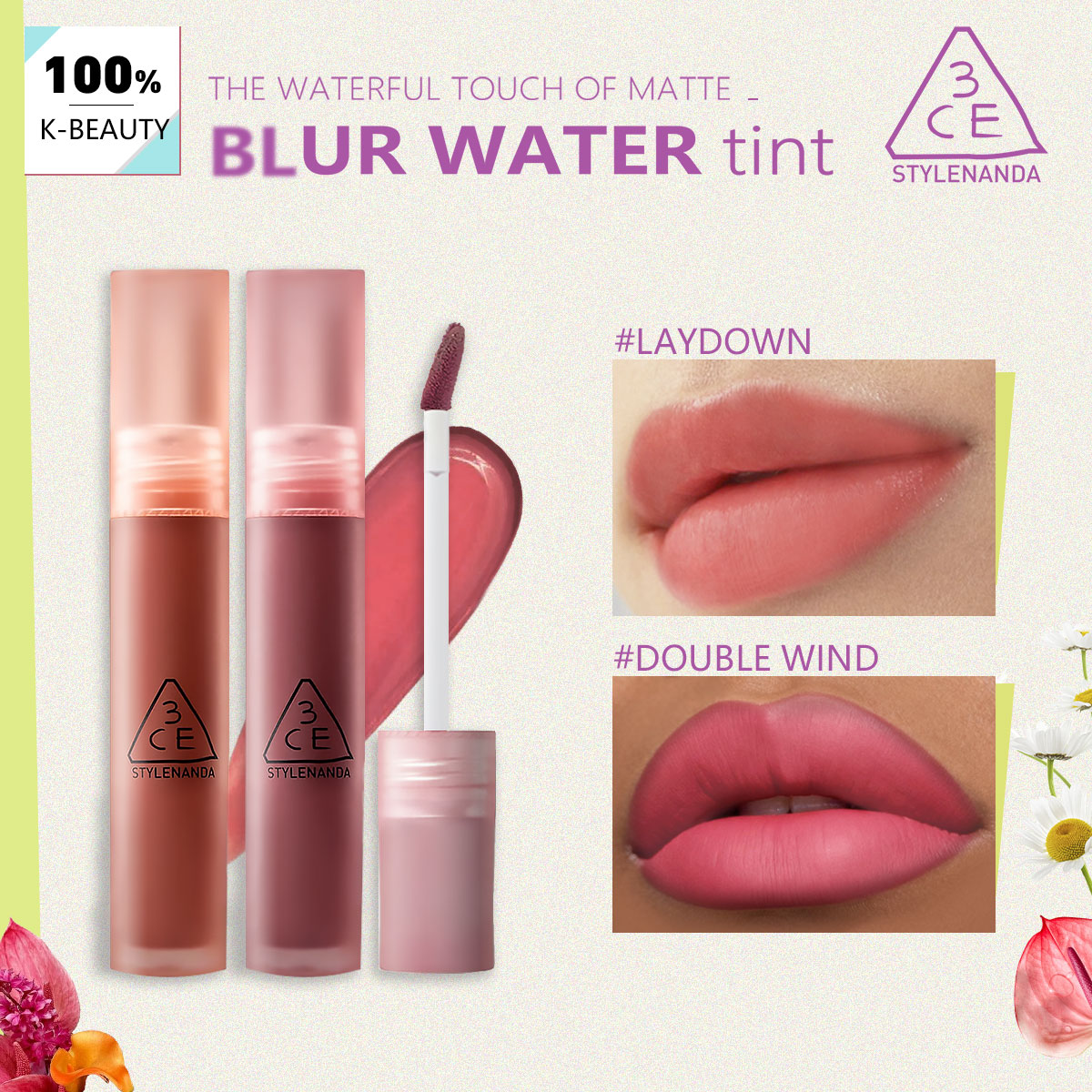 3CE BLUR WATER TINT,Buildable  - Lip Tint Korean 评论和价格